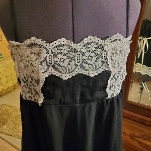 Fleurish Black White Lace Nightie